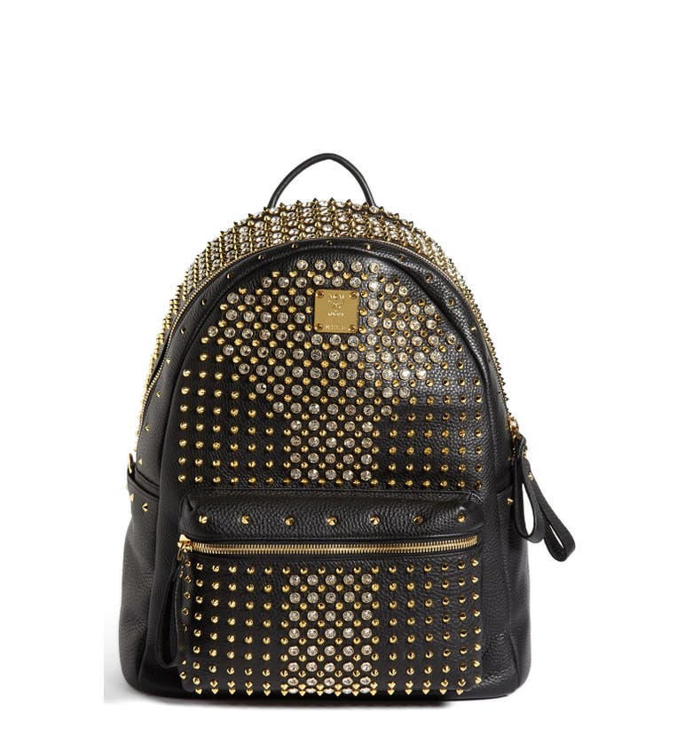 MCM 'Crystal Studded - Medium' Leather Backpack | Nordstrom