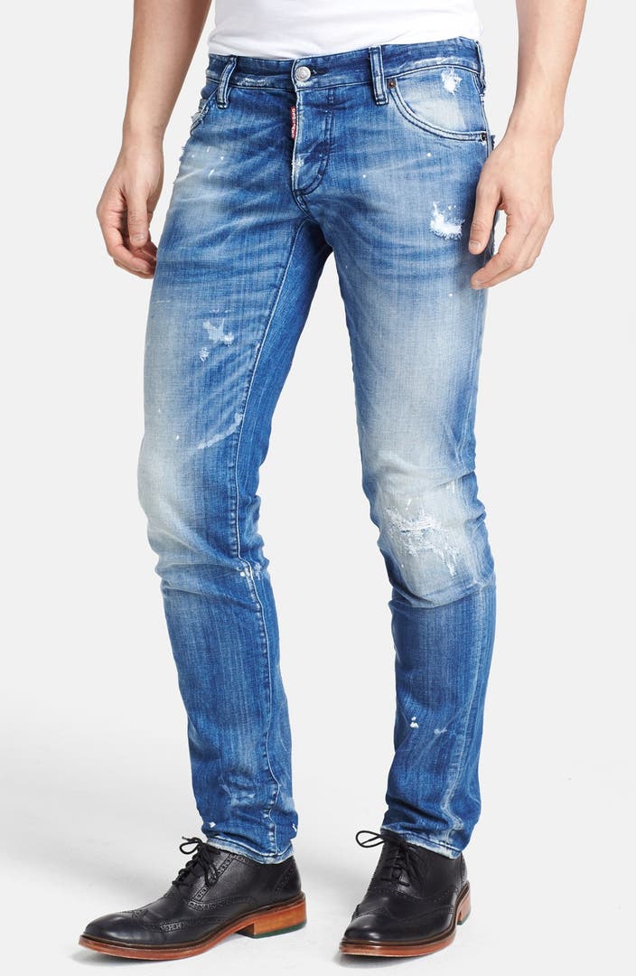 Dsquared2 Slim Fit Distressed Jeans (Blue) | Nordstrom