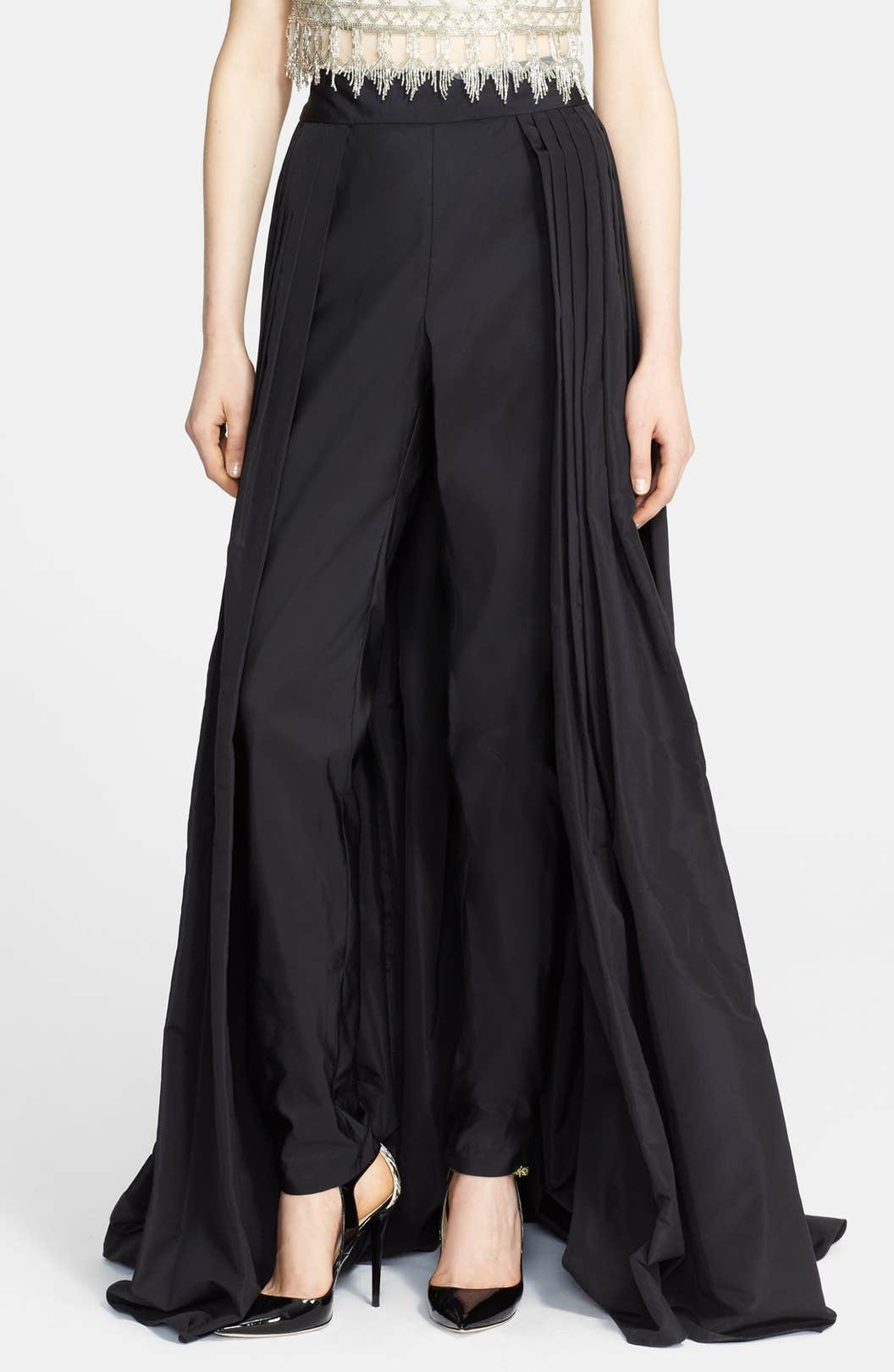 Naeem Khan Silk Faille Ball Skirt with Attached Cigarette Pants | Nordstrom