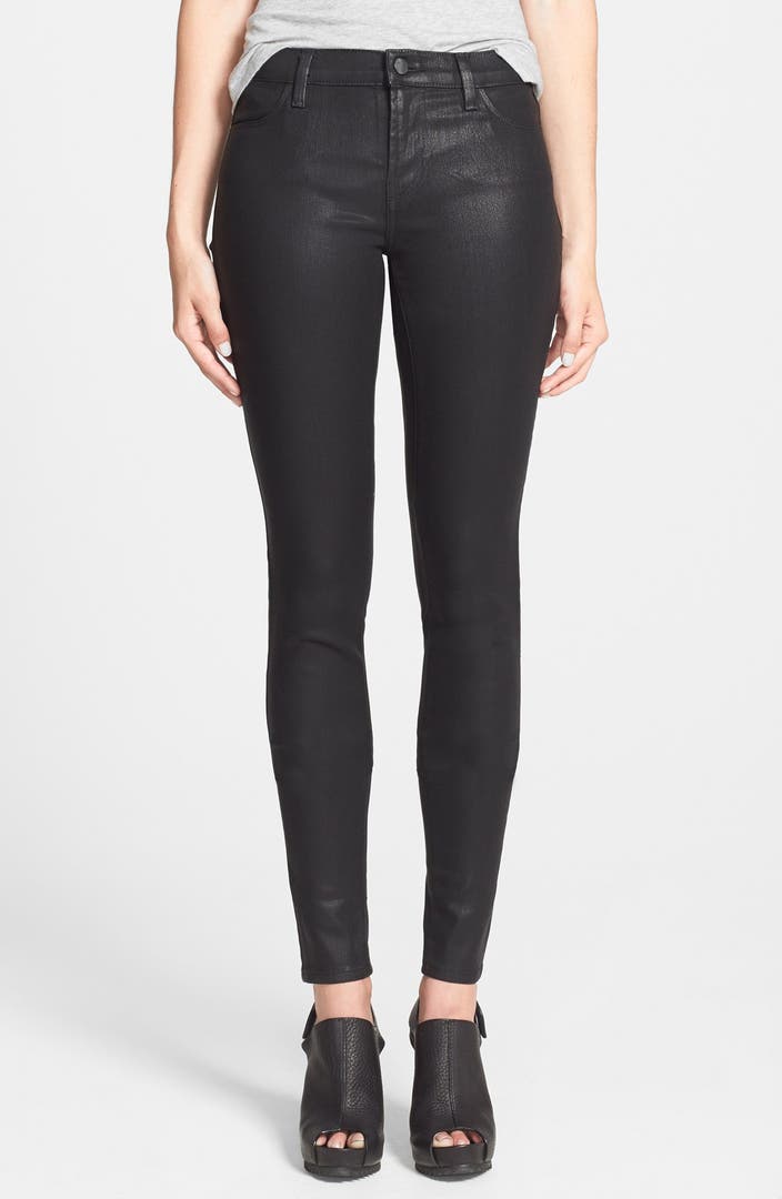 J Brand Coated Mid Rise Stacked Skinny Jeans (Fearless) | Nordstrom