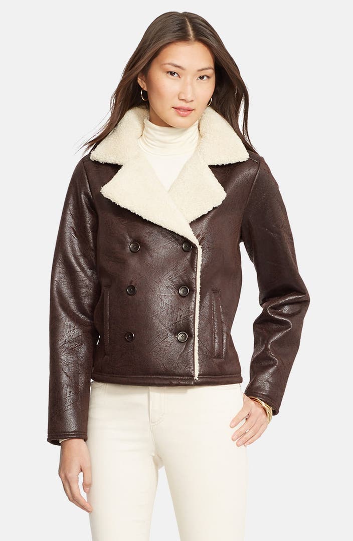Lauren Ralph Lauren Faux Shearling Jacket (Regular & Petite) | Nordstrom