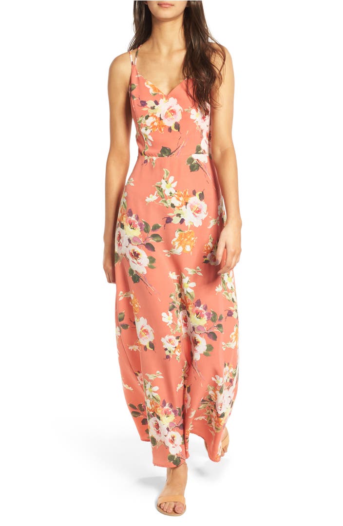Soprano Floral Strappy Back Maxi Dress | Nordstrom