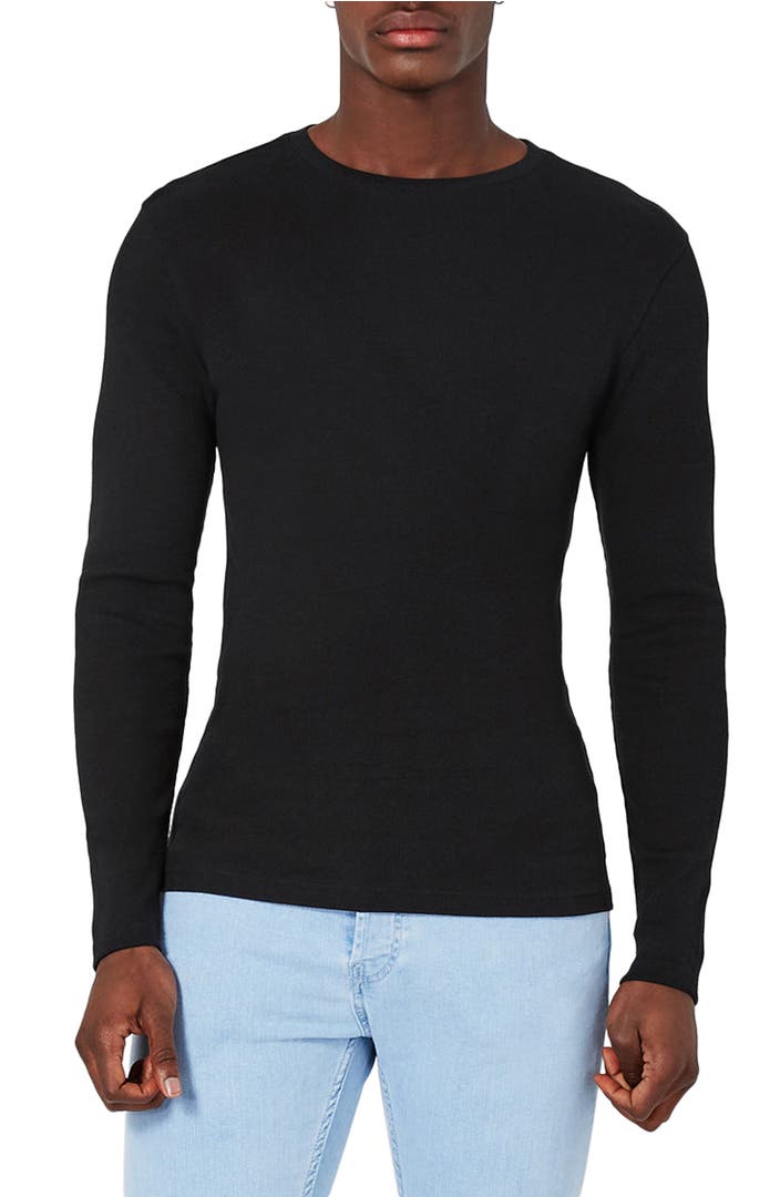 Topman Rib Knit Long Sleeve T-Shirt | Nordstrom