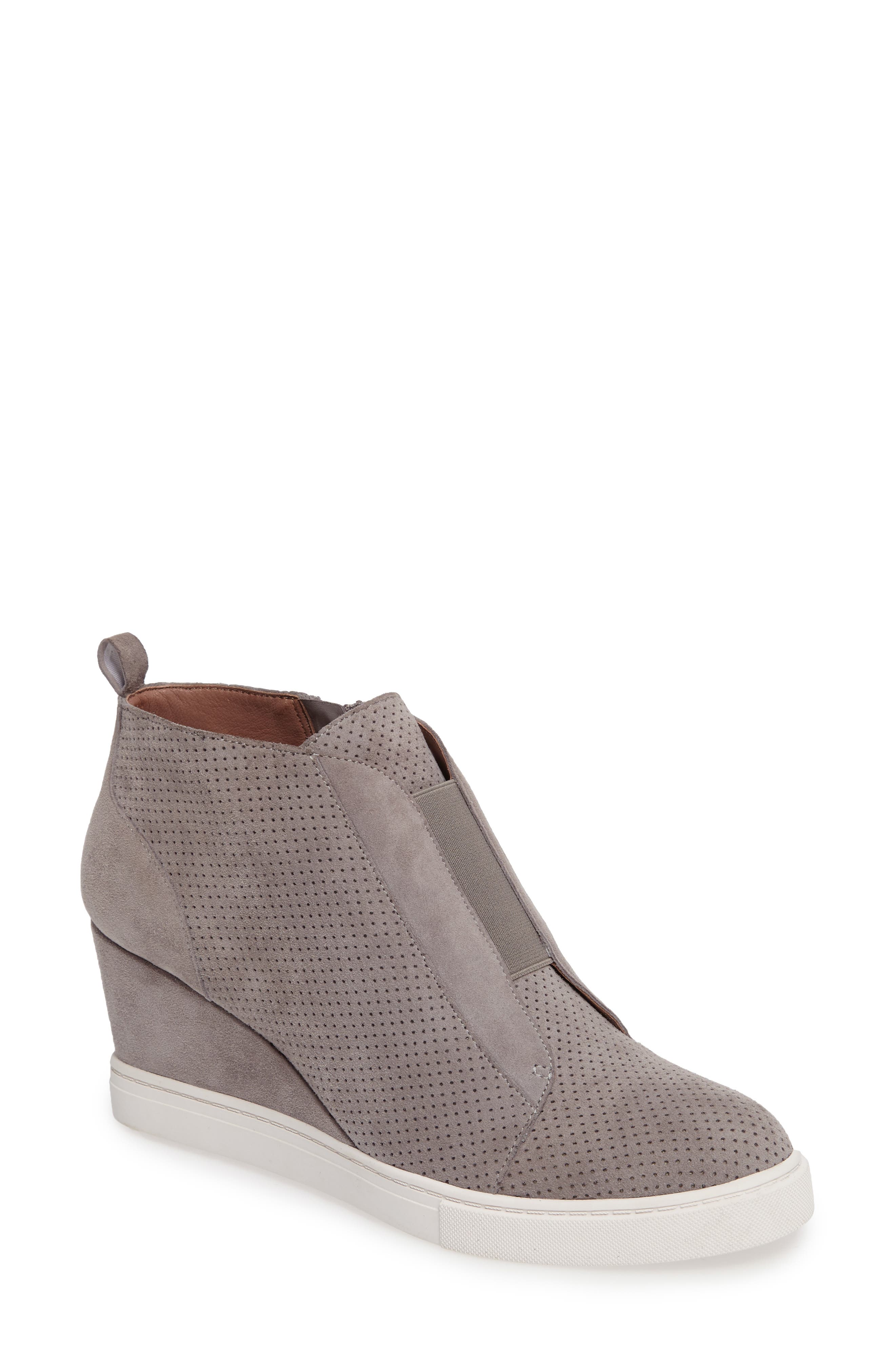 womens grey wedge booties