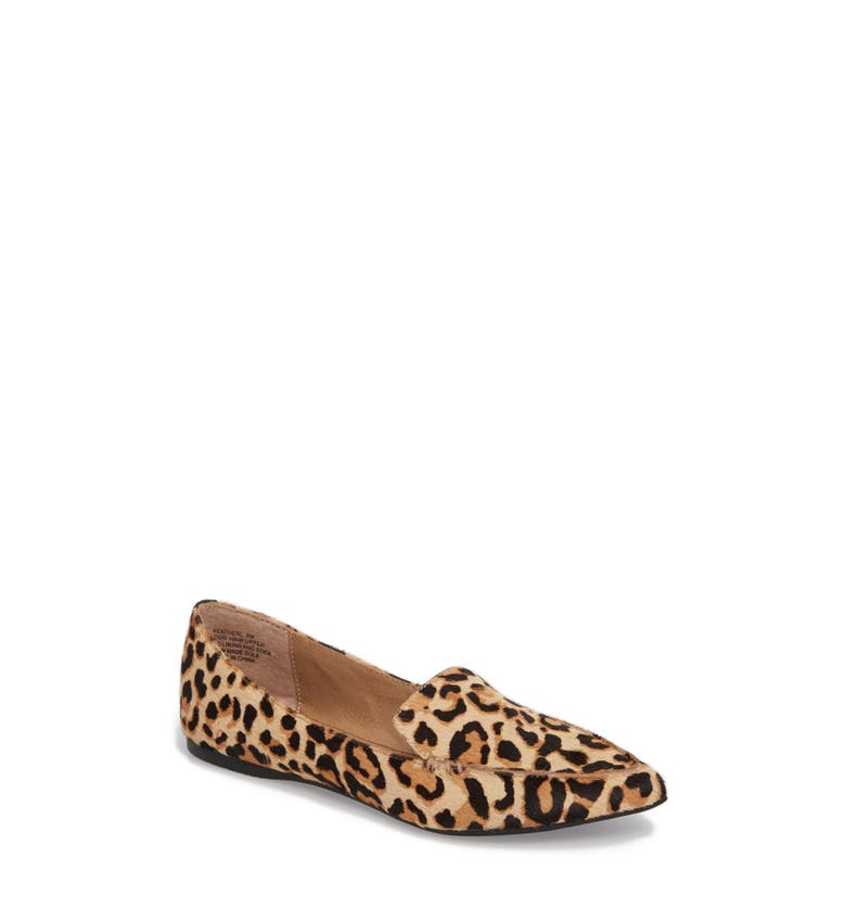 Feather-L Genuine Calf Hair Loafer Flat,                         Main,                         color, Leopard