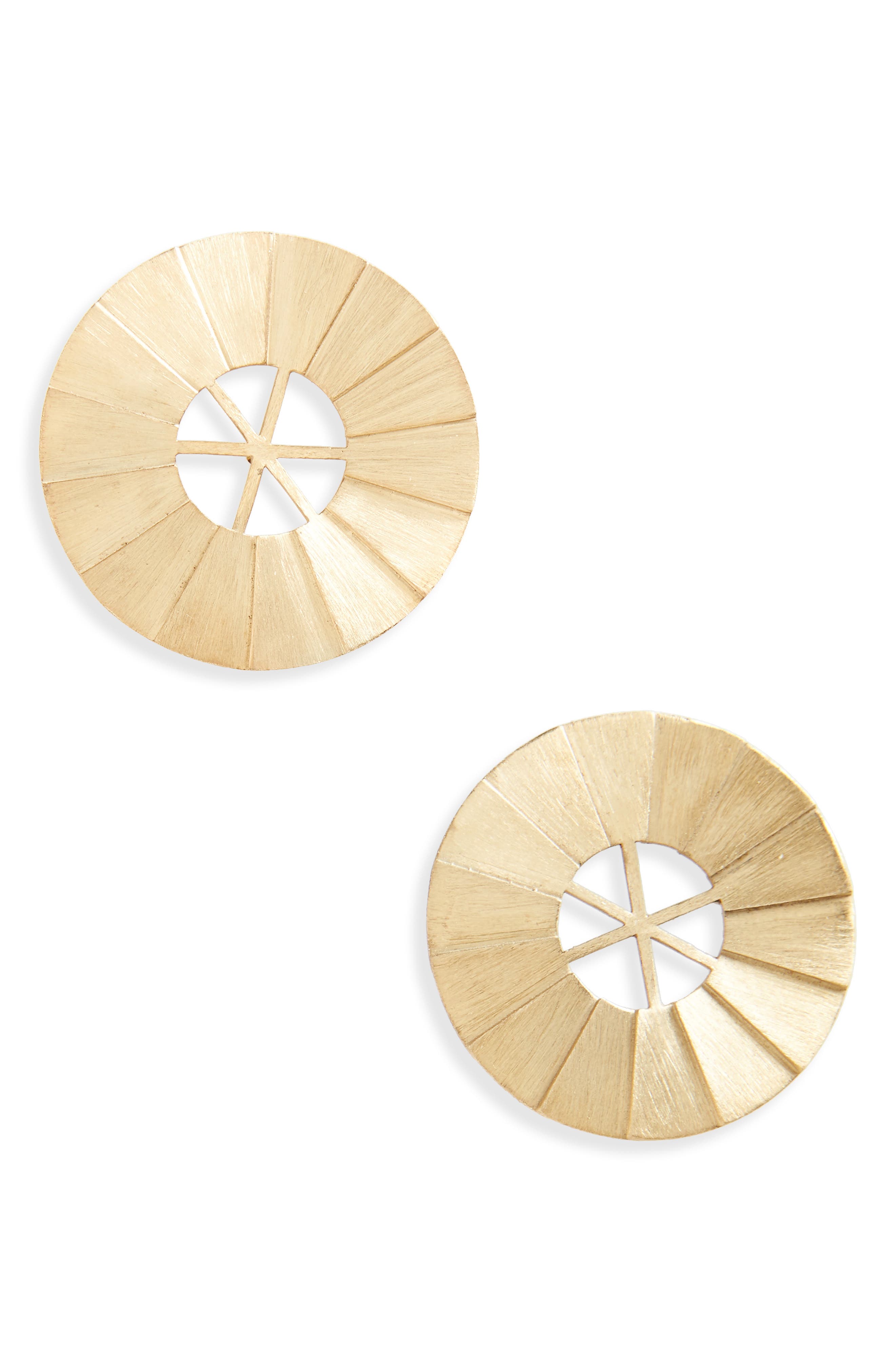 All Blues WINDMILL BRUSHED VERMEIL STATEMENT EARRINGS