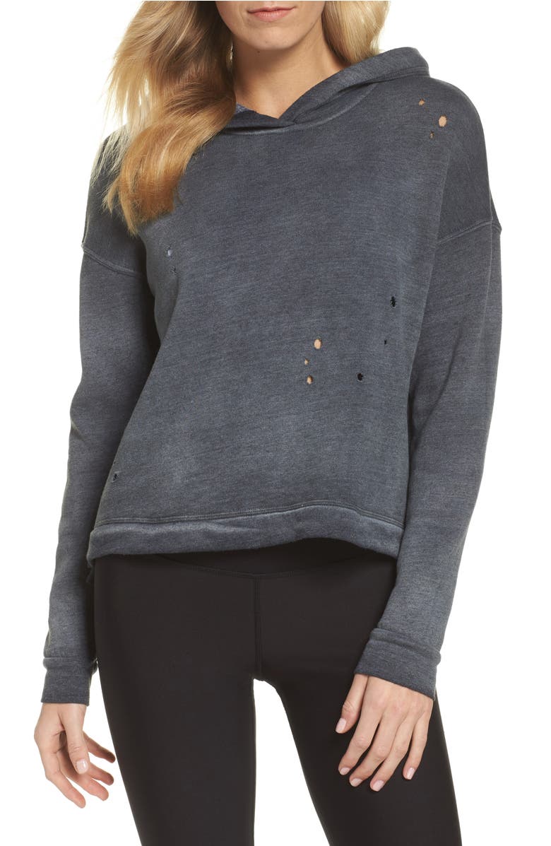 Alo Screenprint French Terry Crop Hoodie | Nordstrom