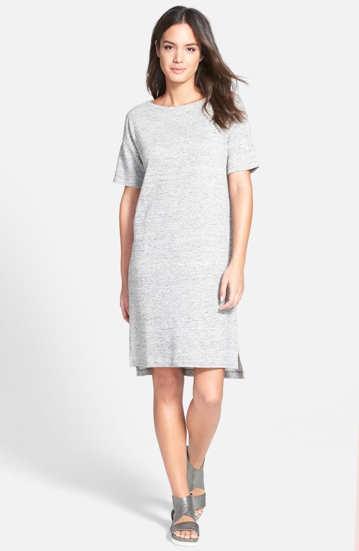 Eileen Fisher Heathered Linen & Cotton T-Shirt Dress (Online Only ...