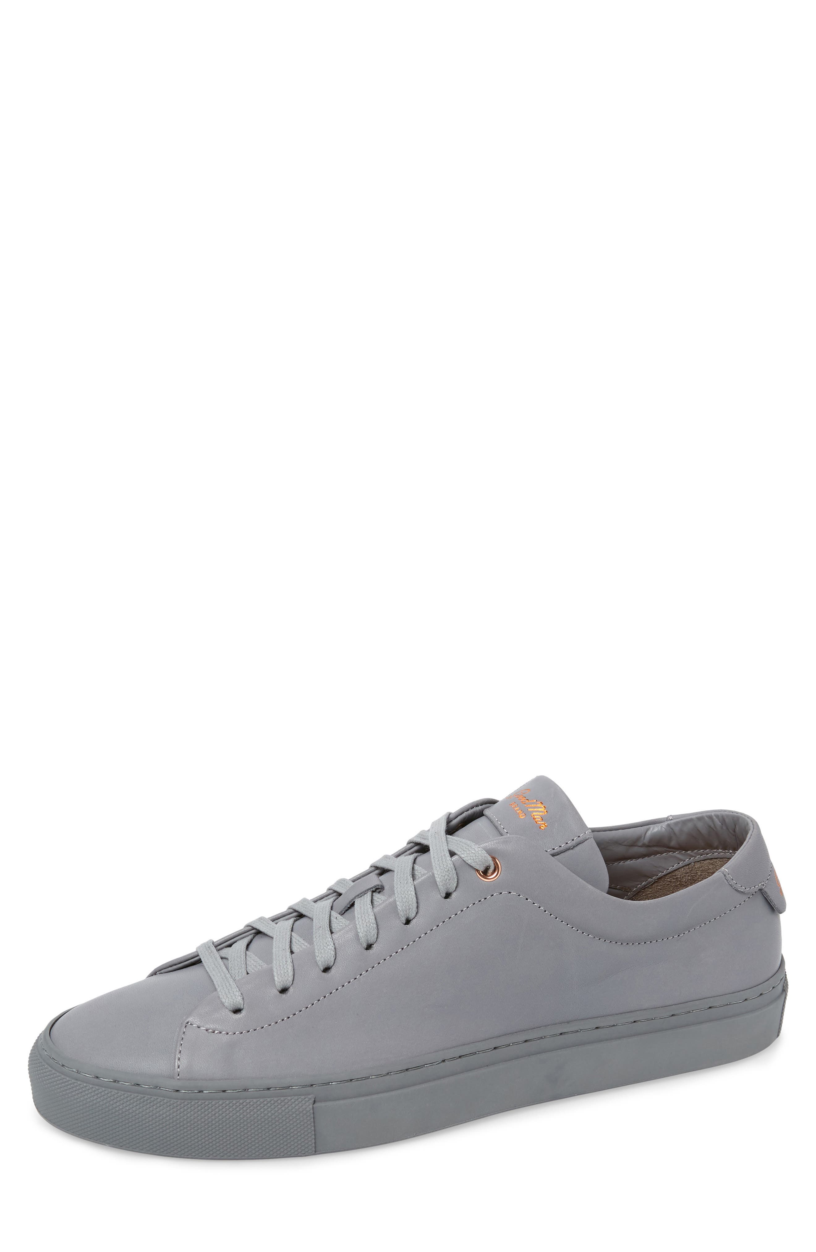 mens grey leather sneakers