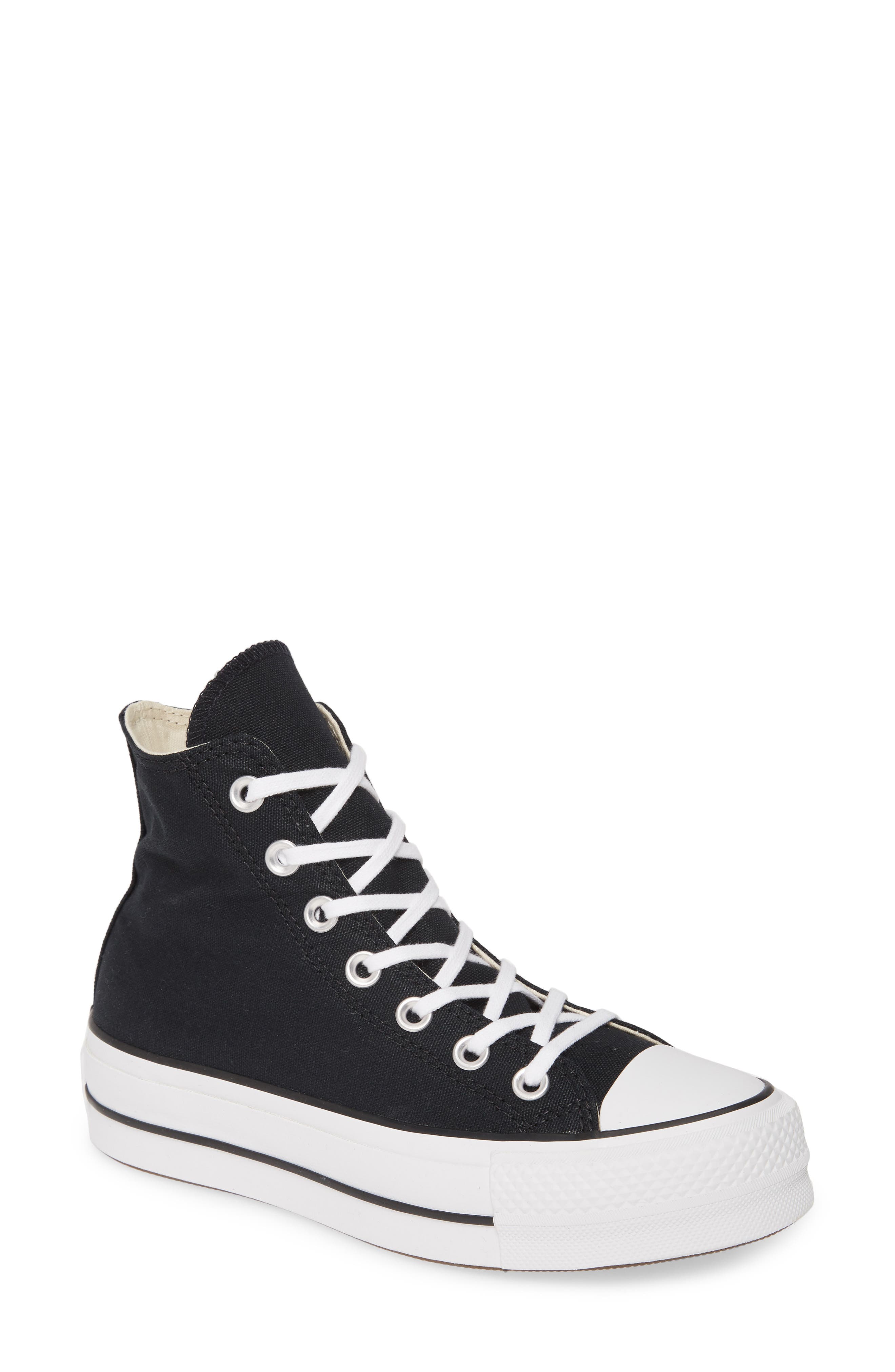 converse all star low platform trainers black mono