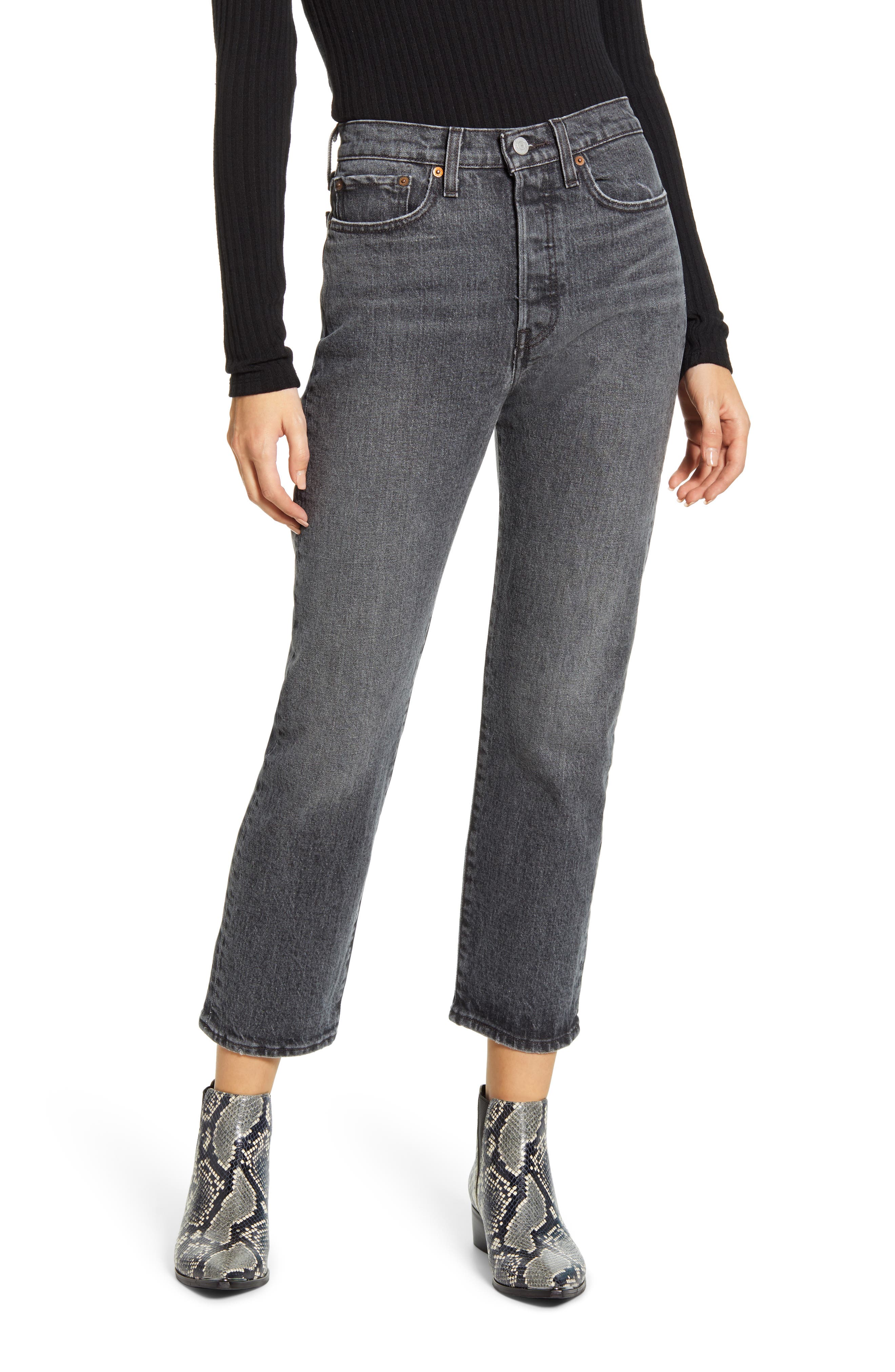 washed grey jeans womens