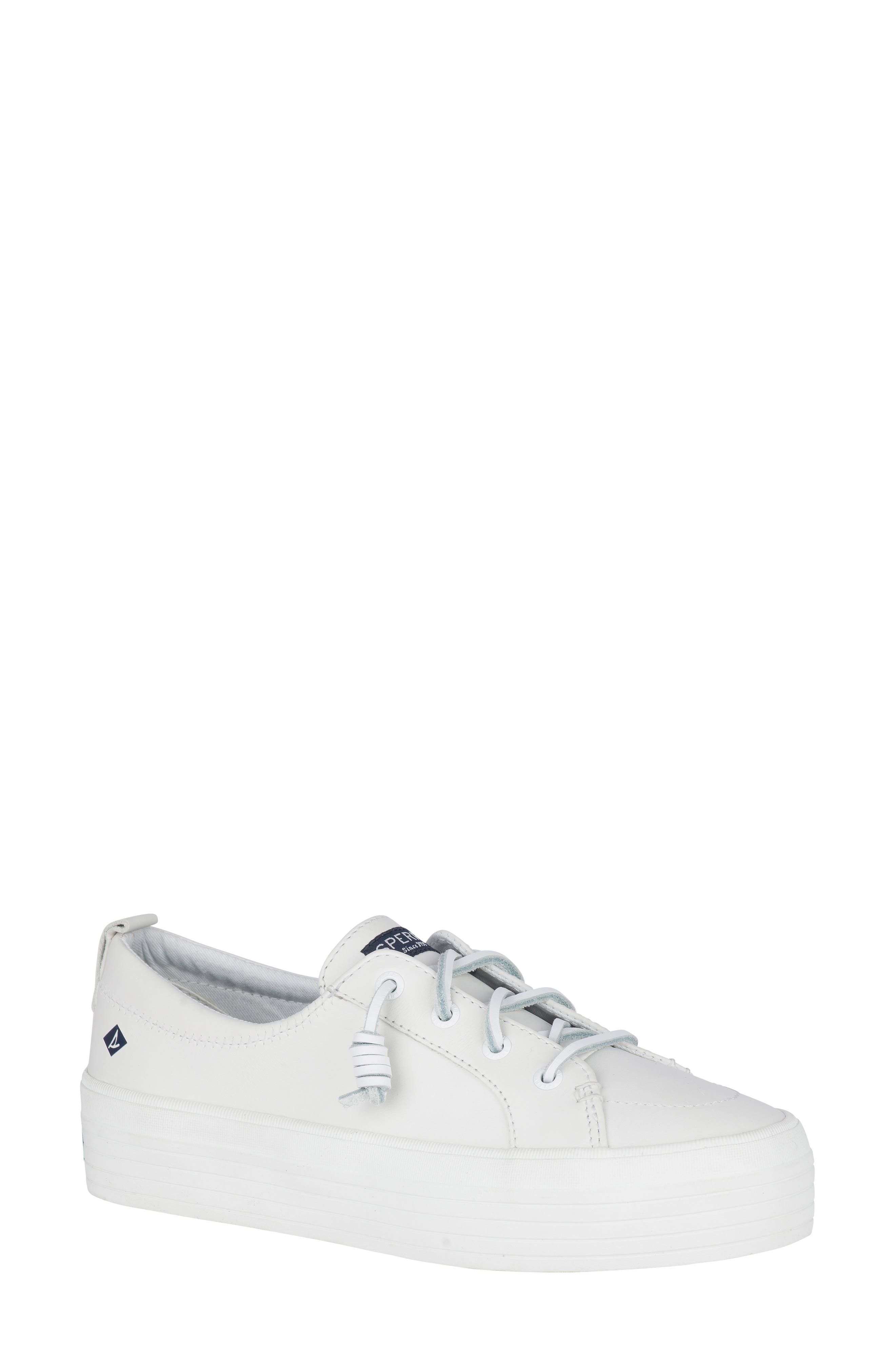 sperry white slip on sneakers