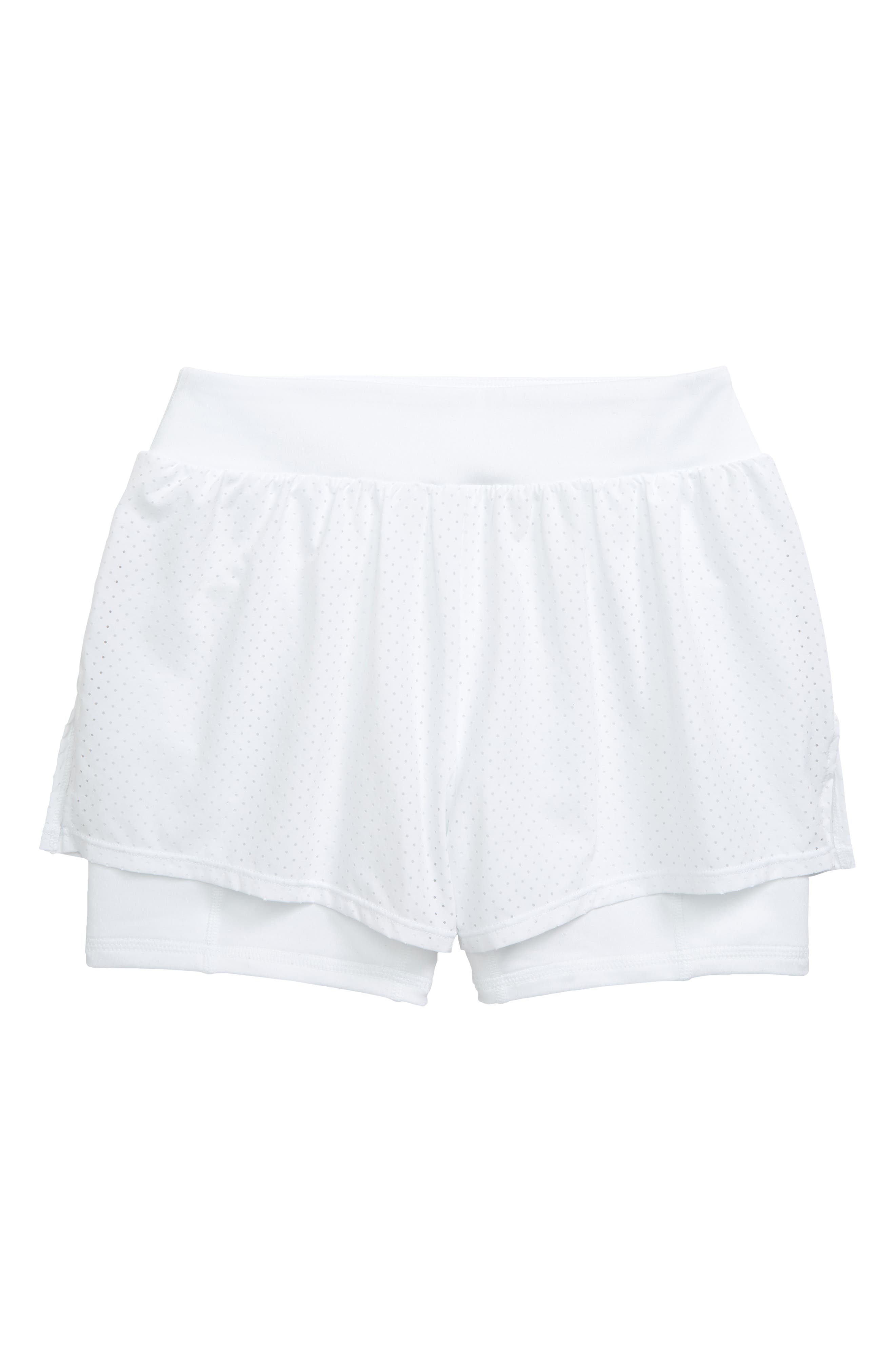 girls white athletic shorts