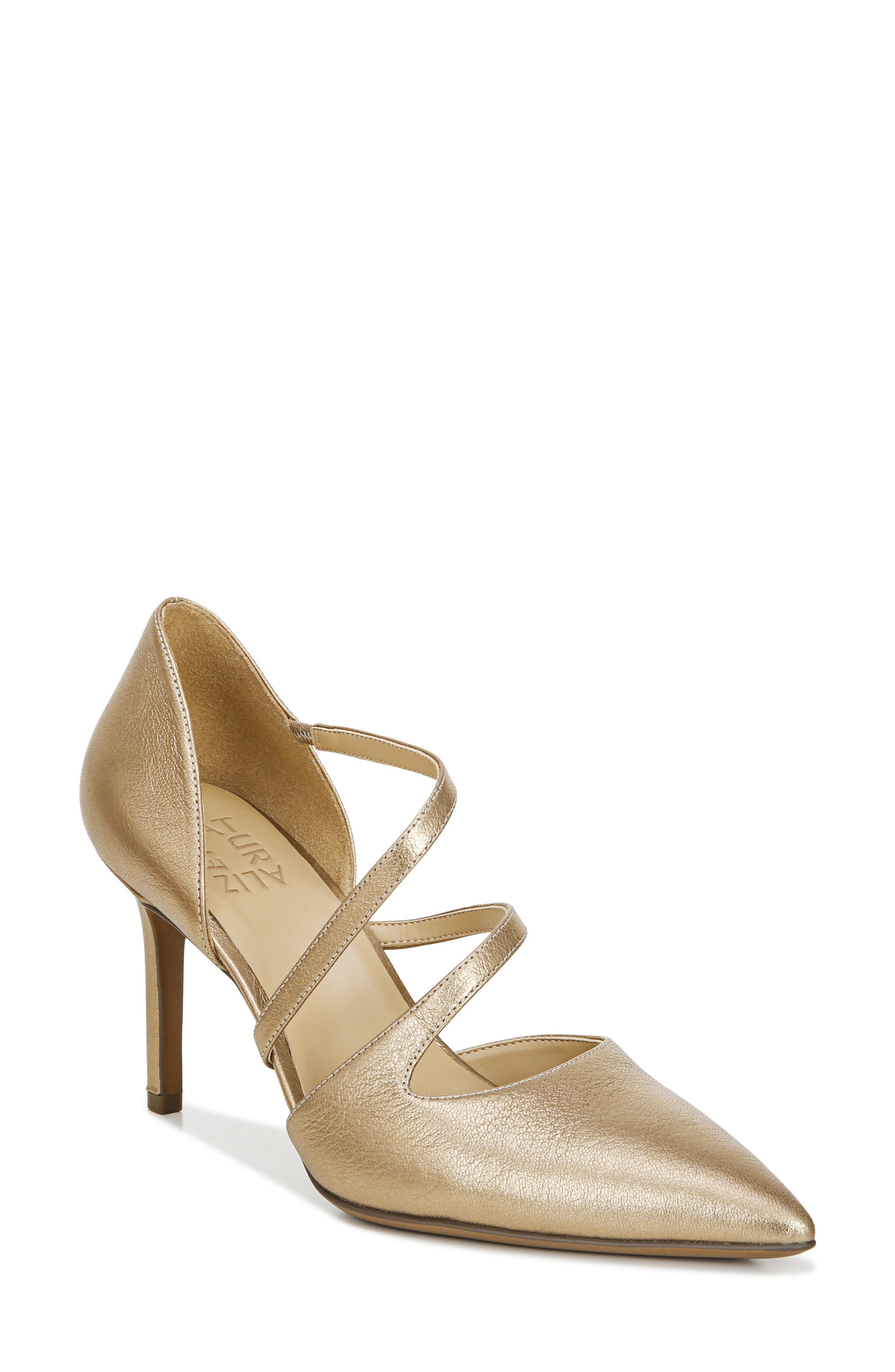 gold heels and pumps