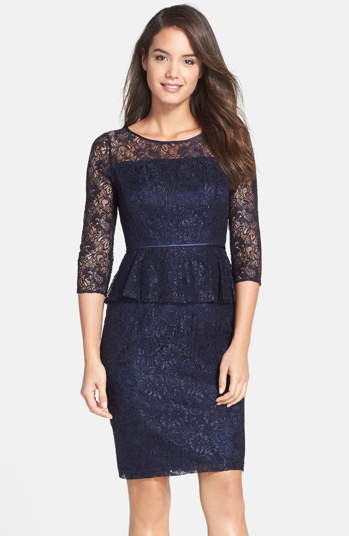 Adrianna Papell Peplum Lace Sheath Dress (Nordstrom Exclusive) | Nordstrom