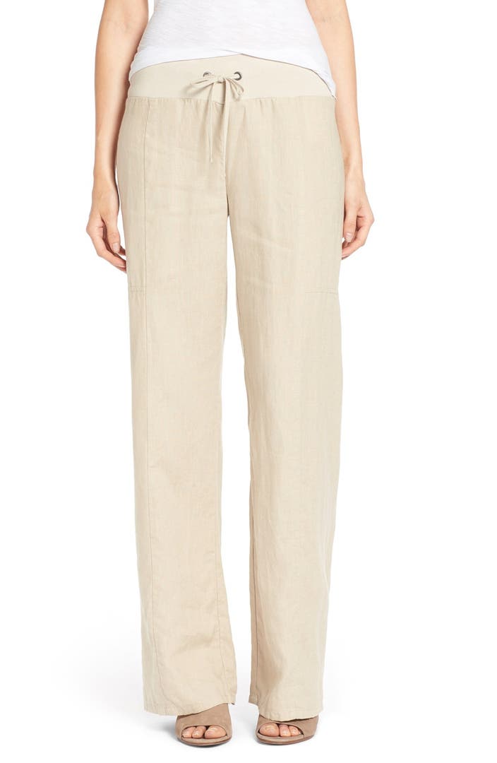 Eileen Fisher Organic Linen Wide Leg Pants (Regular & Petite) | Nordstrom