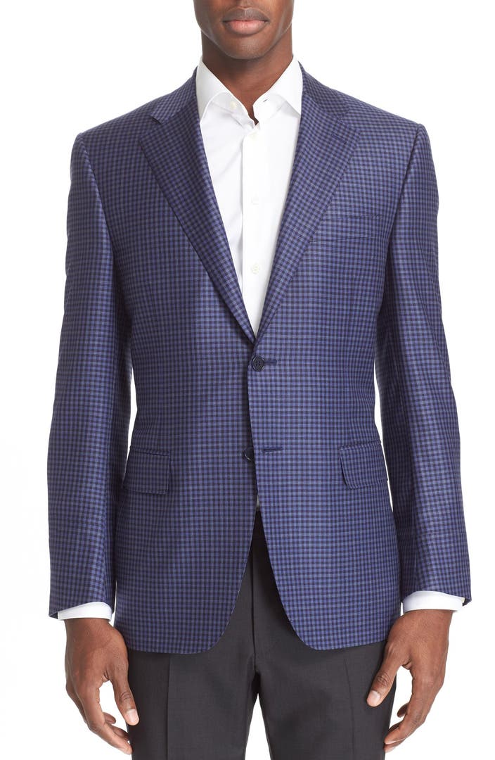 Canali Classic Fit Check Wool Sport Coat | Nordstrom