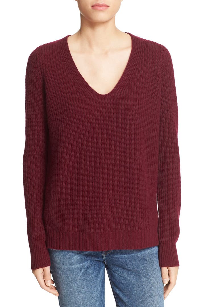 autumn cashmere Shaker Stitch V-Neck Cashmere Sweater | Nordstrom