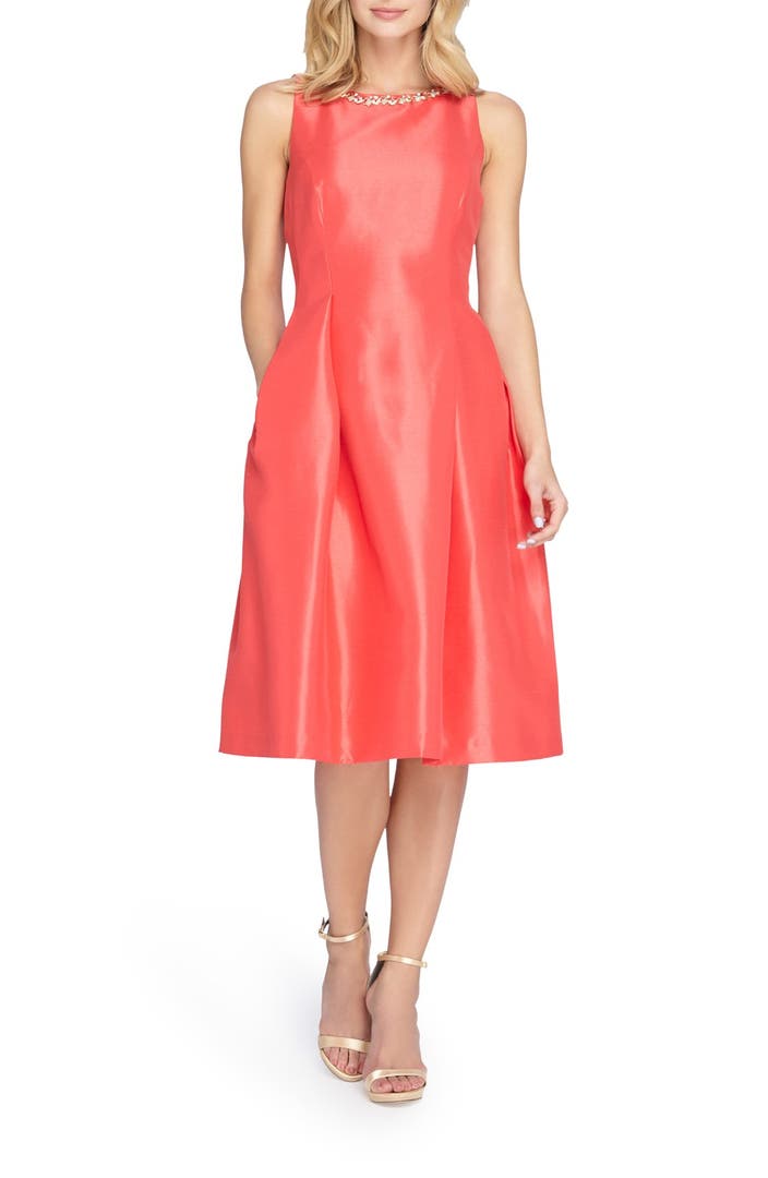 Tahari Embellished Shantung Midi Dress (Regular & Petite) | Nordstrom