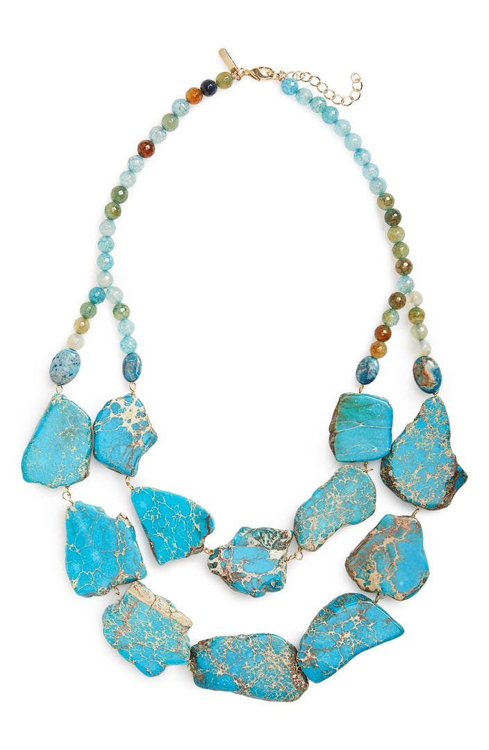 Panacea Double Row Agate Statement Necklace | Nordstrom