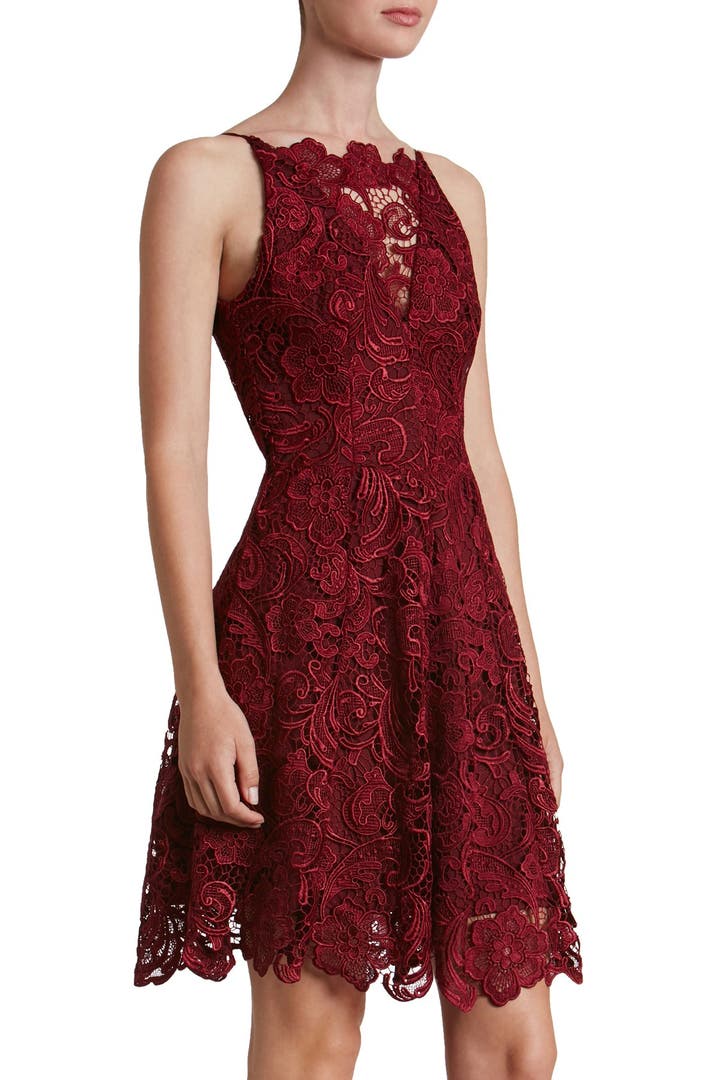 Dress The Population Hayden Lace Fit And Flare Dress Nordstrom 