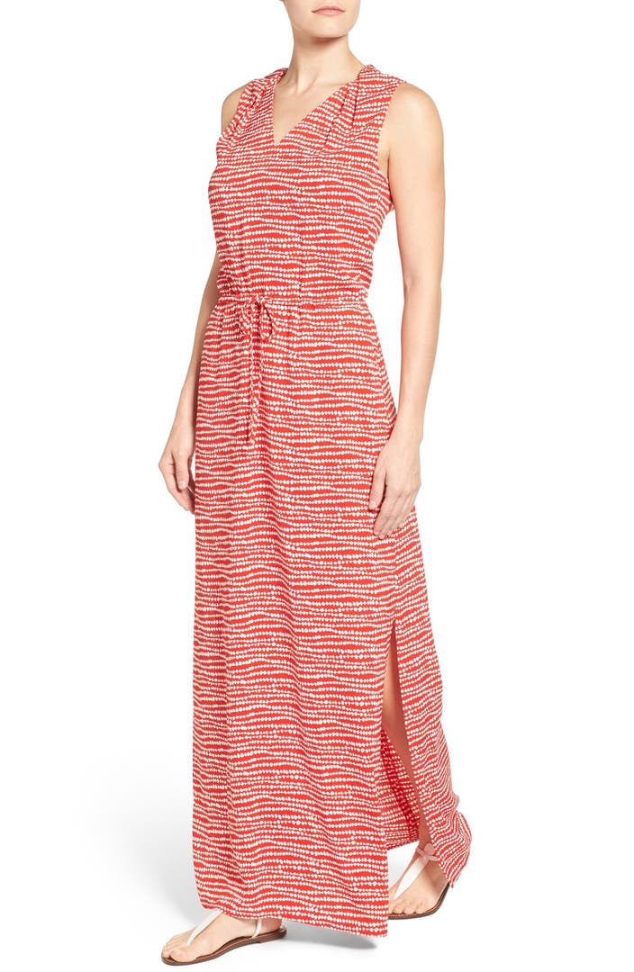 Halogen® Drawstring Waist Maxi Dress (Regular & Petite) | Nordstrom