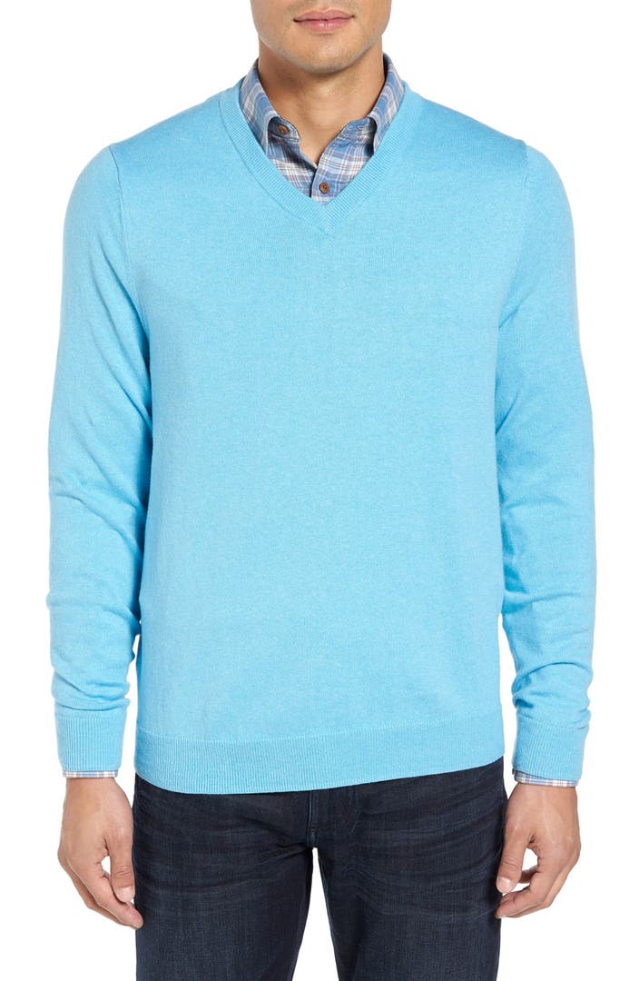 Nordstrom Men's Shop Cotton & Cashmere V-Neck Sweater (Regular & Tall ...