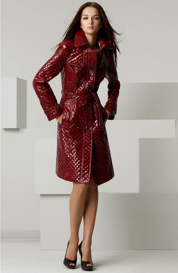 Burberry London Quilted Belted Patent Leather Trench Coat | Nordstrom