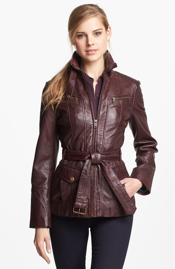 Marc New York by Andrew Marc Belted Leather Jacket (Regular & Petite ...