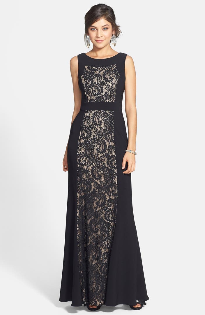 JS Collections Ottoman & Lace Scoop Back Gown | Nordstrom