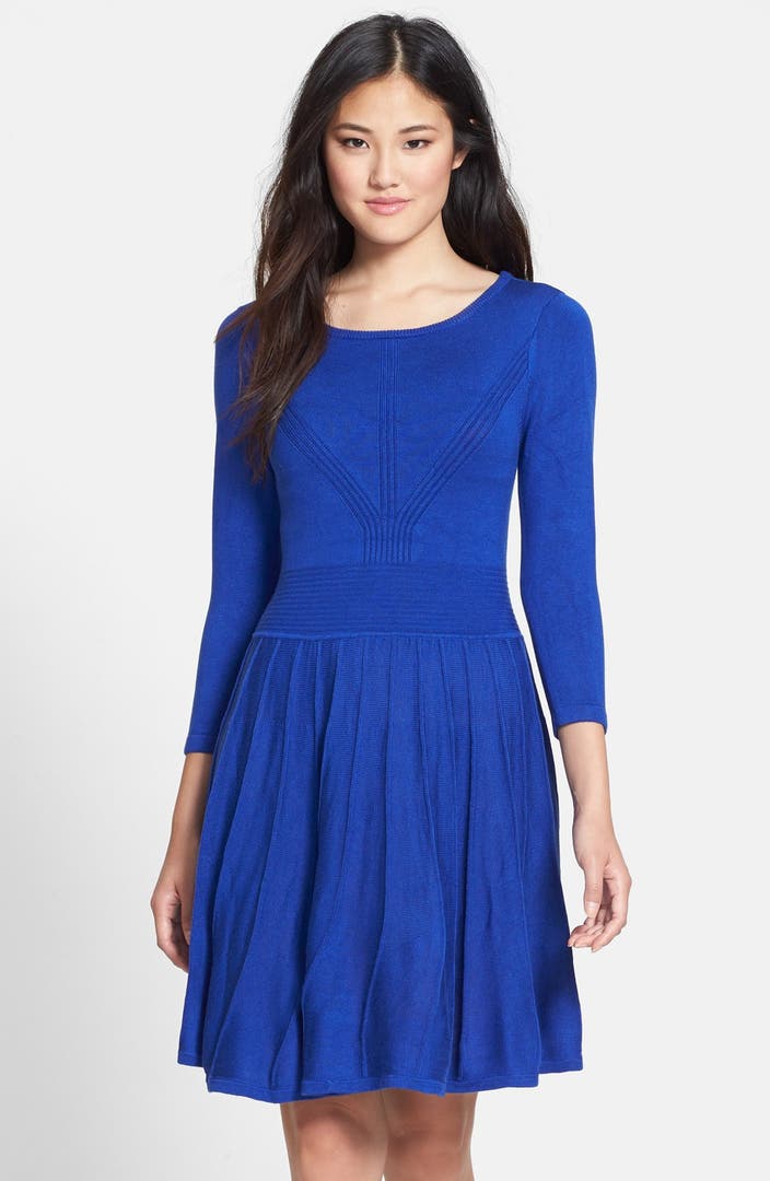 Vince Camuto Seamed Fit & Flare Sweater Dress | Nordstrom
