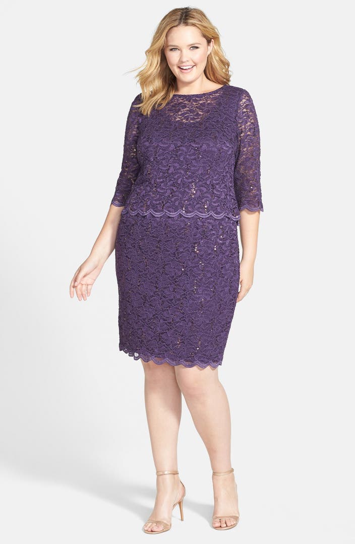 Alex Evenings Embellished Lace Sheath Dress (Plus Size) | Nordstrom