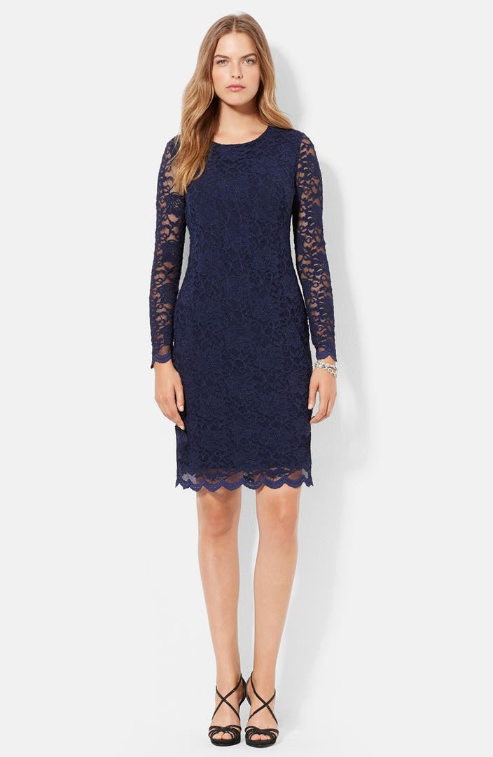 Lauren Ralph Lauren Peony Stretch Lace Dress (Plus Size) | Nordstrom
