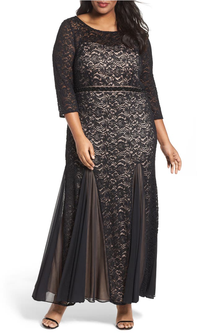 Alex Evenings Embellished Lace Mermaid Gown (Plus Size) | Nordstrom