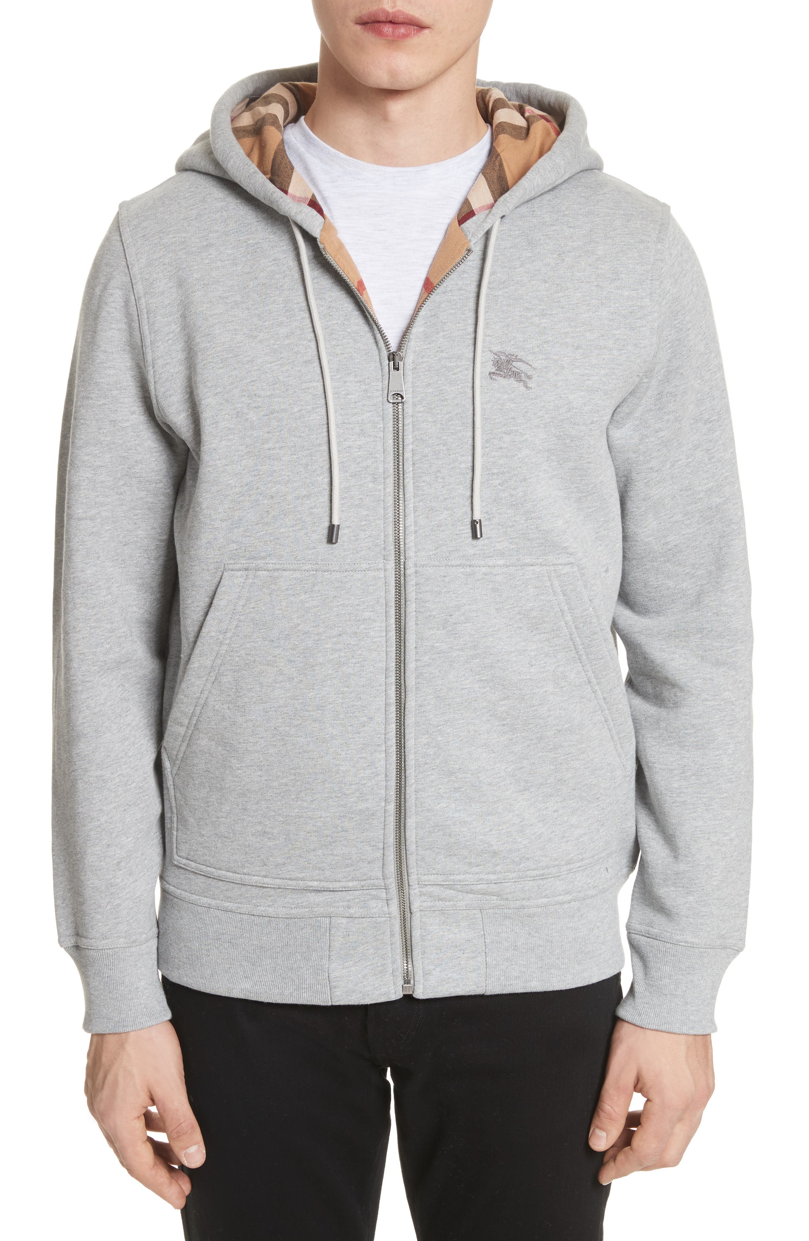 Burberry Kenton Regular Fit Full Zip Fleece Hoodie In Grey | ModeSens