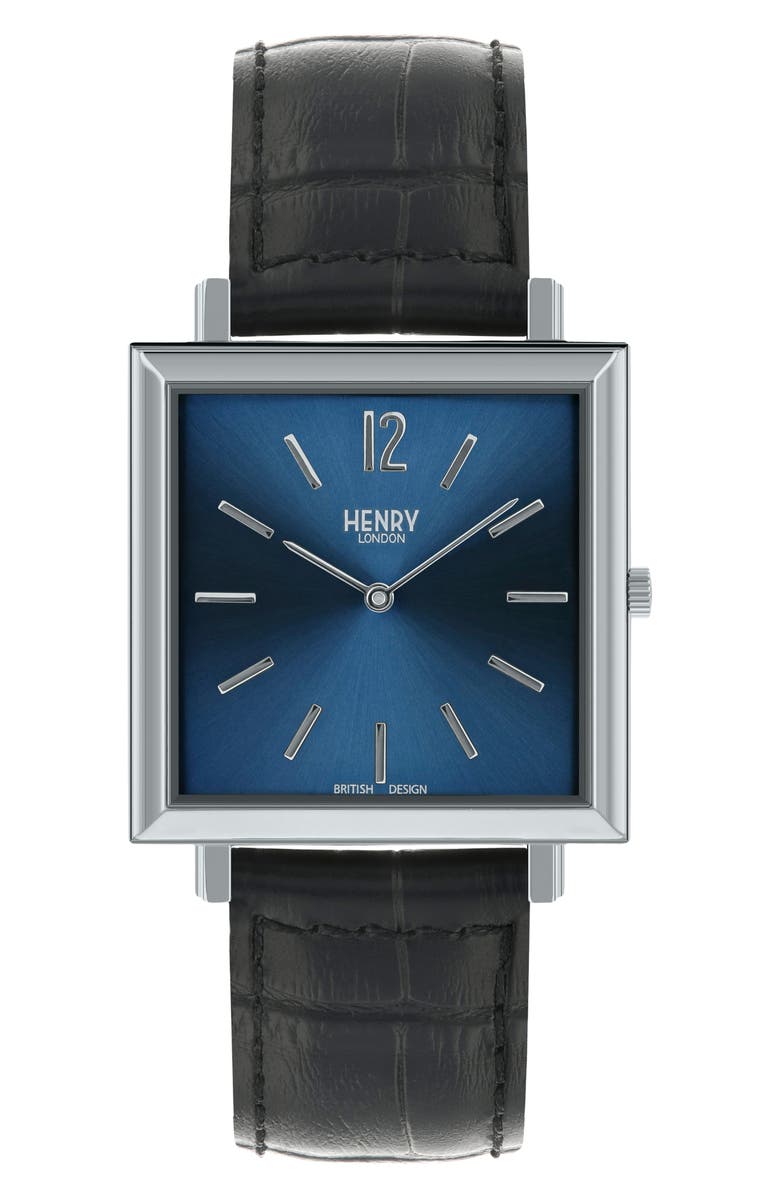 Henry London HERITAGE LEATHER STRAP WATCH, 34MM