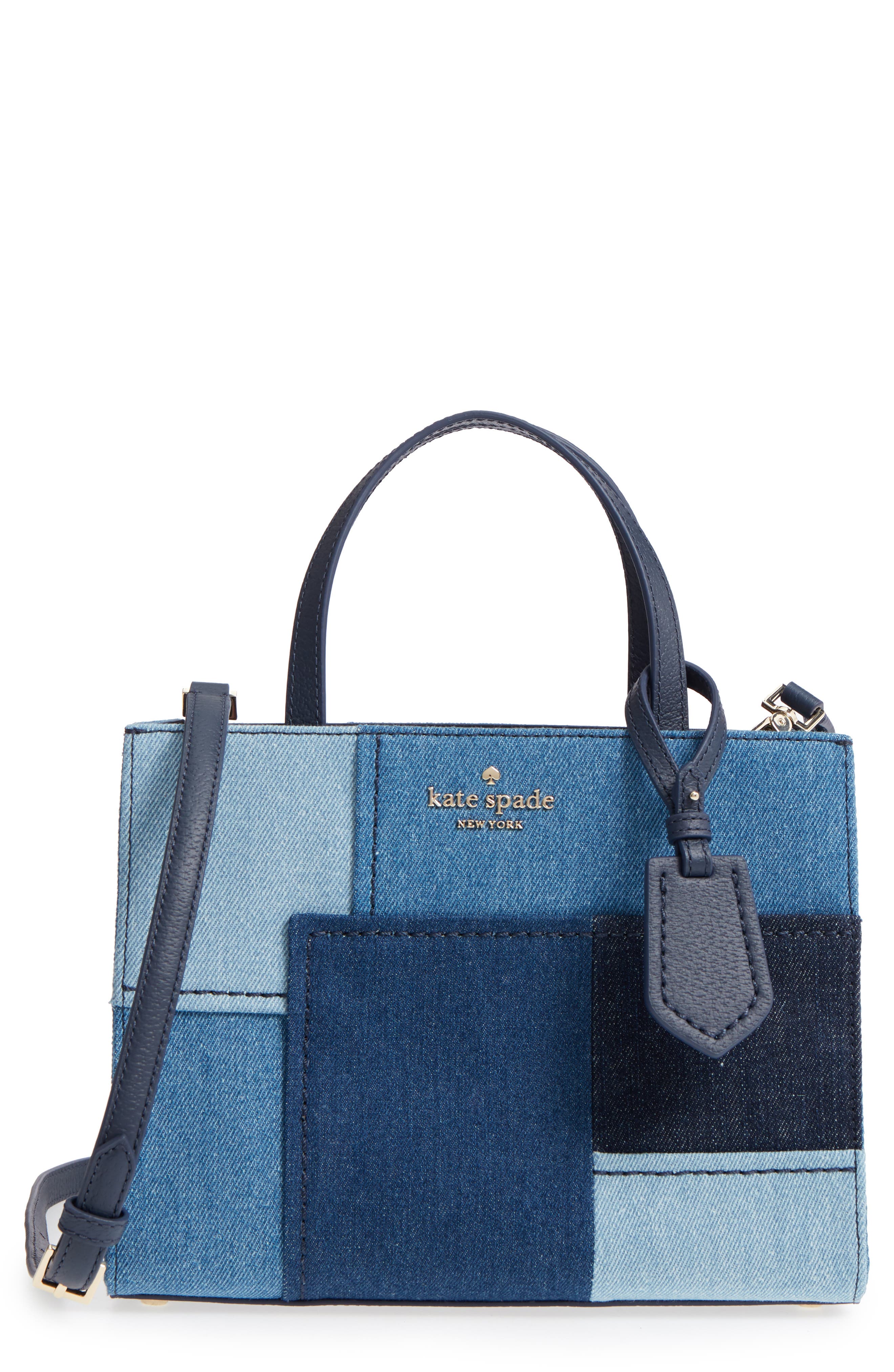 Kate Spade Thompson Street - Sam Patchwork Denim Handbag - Blue In Blue ...