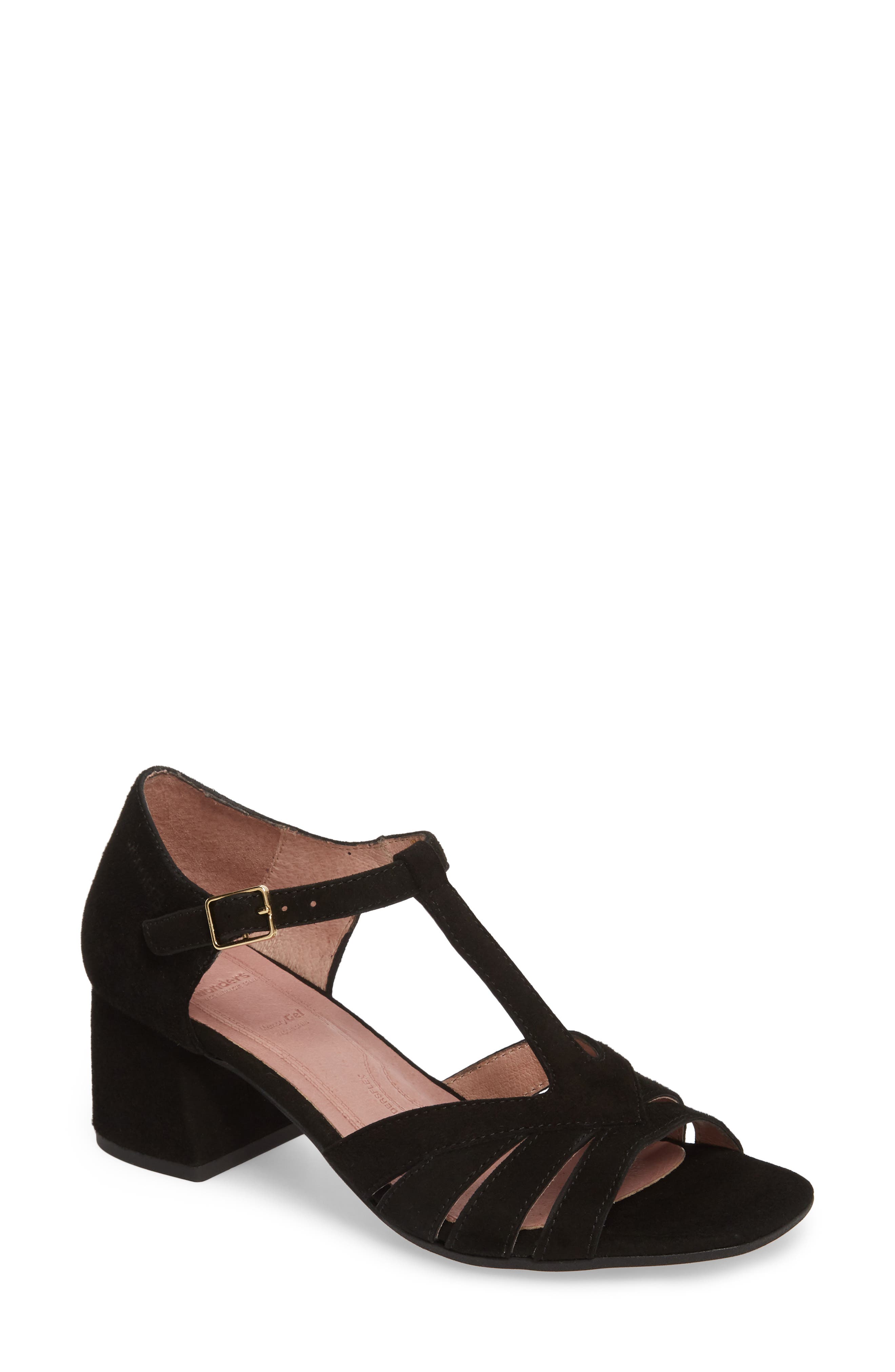 wonders block heel sandal