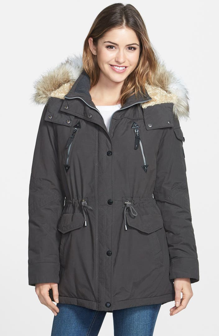 Halifax Faux Fur Trim Jacket with Detachable Hood | Nordstrom