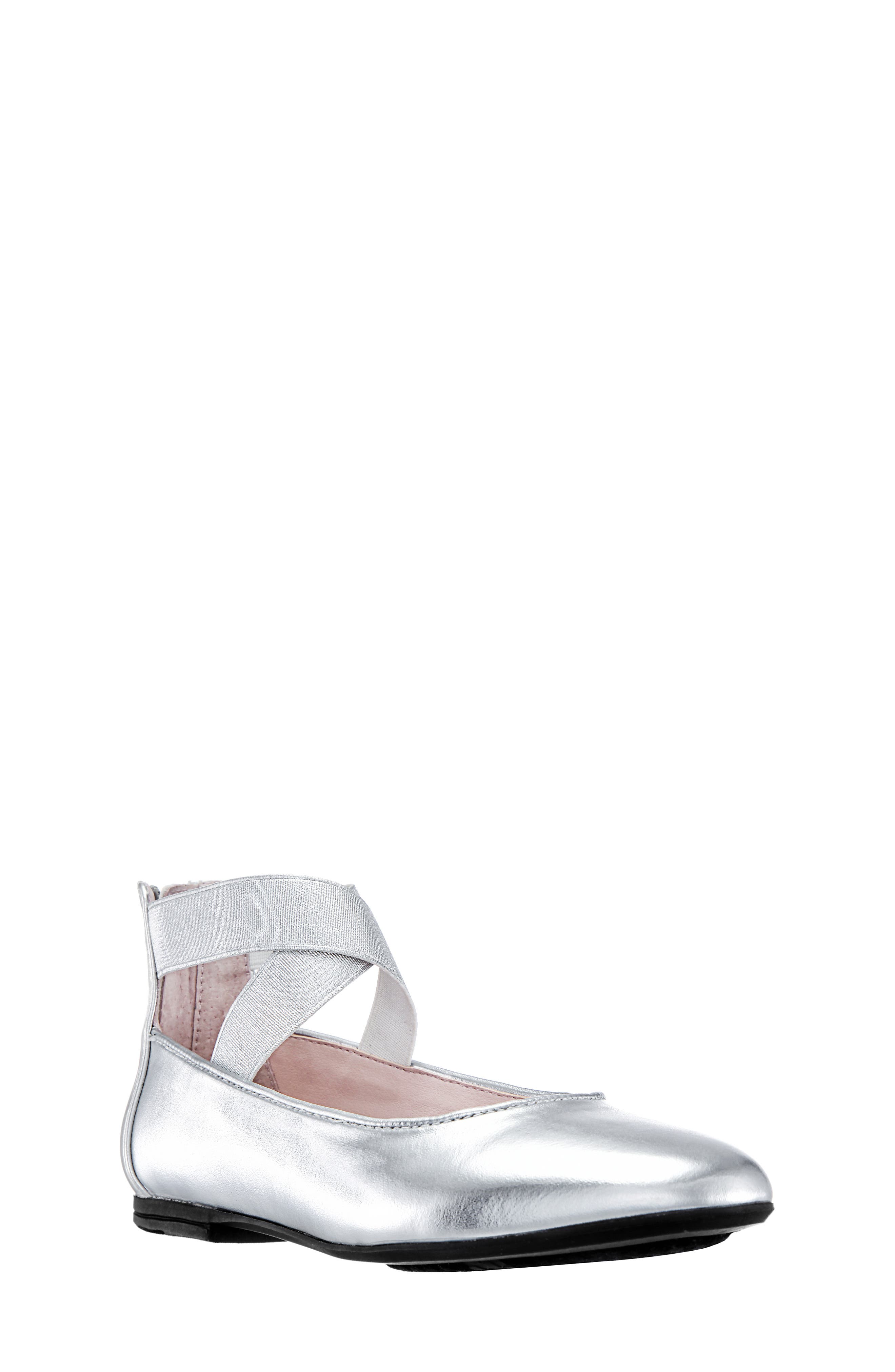 white flat communion shoes
