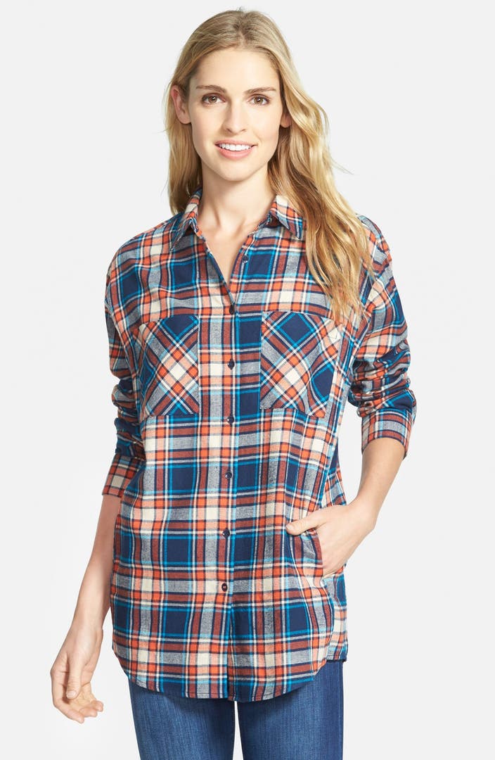 Sandra Plaid Cotton Flannel Boyfriend Shirt | Nordstrom