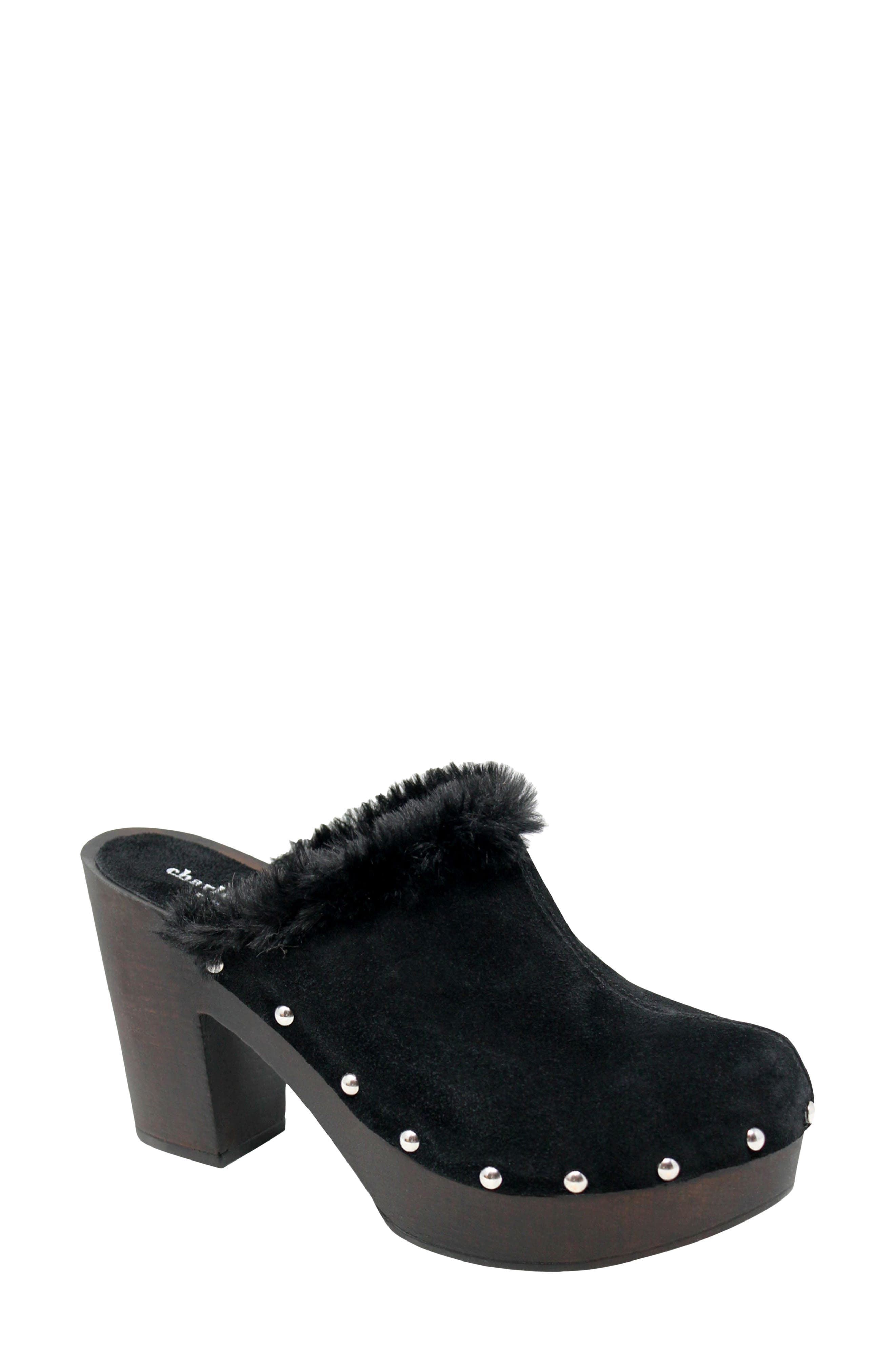 womens black clogs with heels