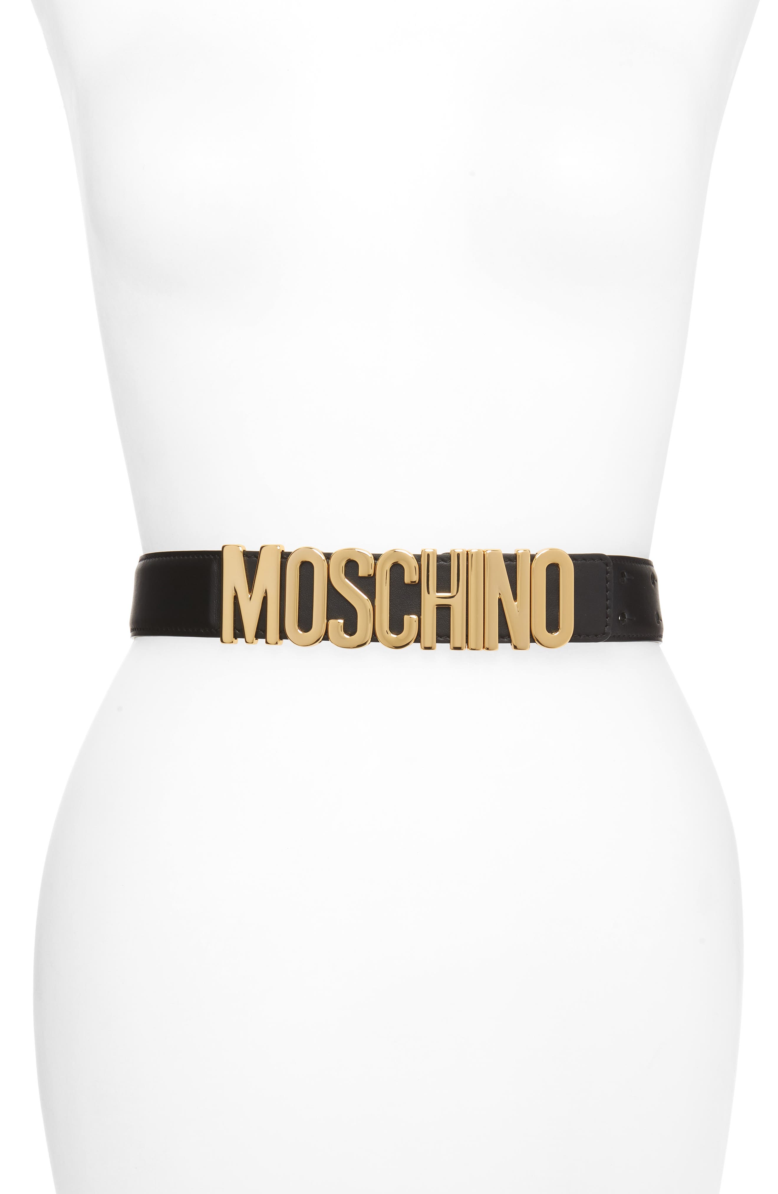 white moschino belt