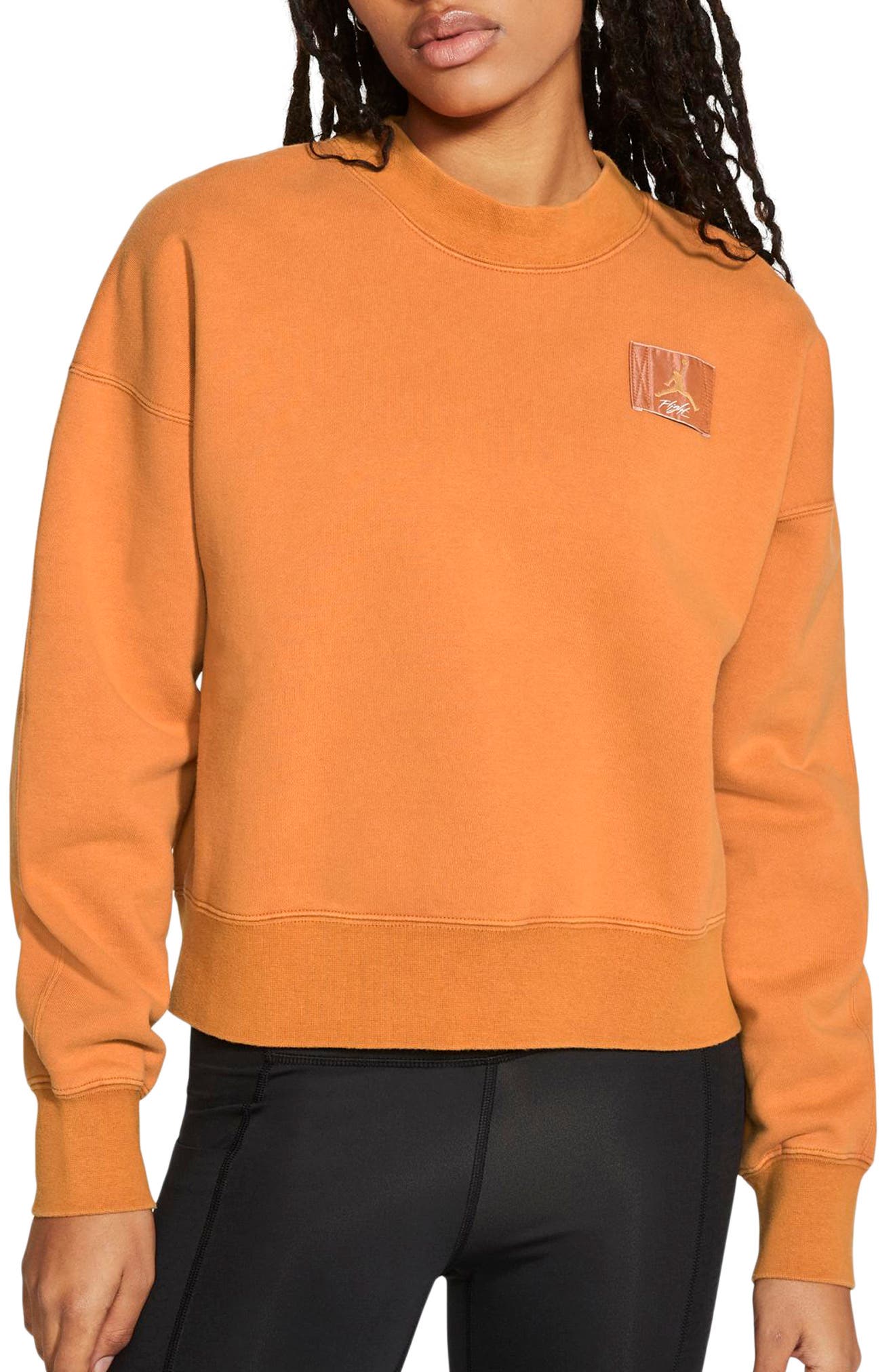orange nike sweatshirt womens