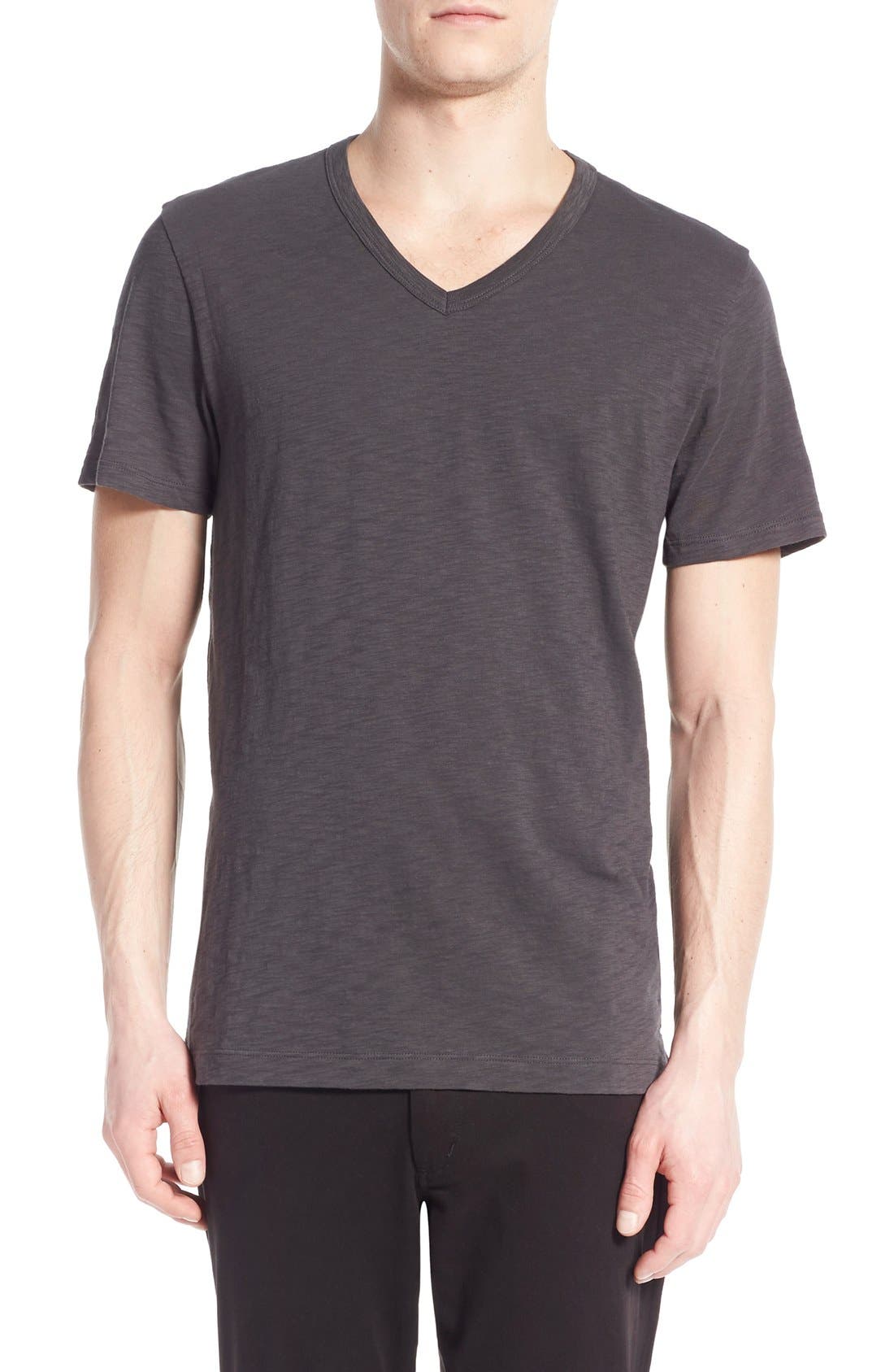 VINCE SHORT-SLEEVE SLUB KNIT T-SHIRT, GRAY, SPHERE | ModeSens