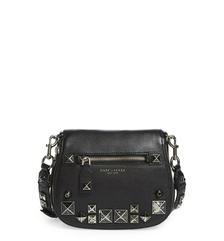 MARC JACOBS 'Small Recruit' Studded Pebbled Leather Saddle Bag | Nordstrom