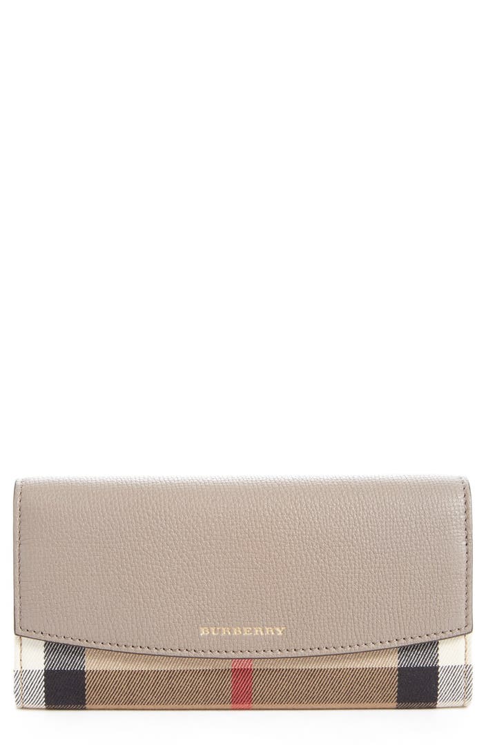 Burberry 'Porter House' Check & Leather Derby Wallet | Nordstrom