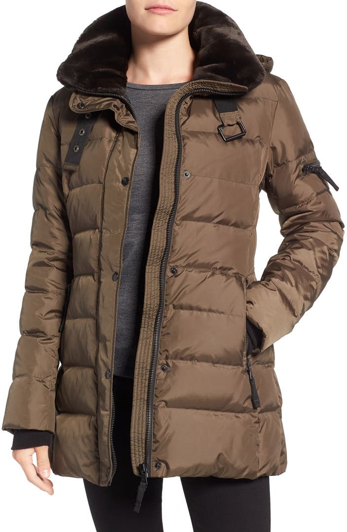 S13 'East Sider' Quilted Coat with Faux Fur Trim | Nordstrom