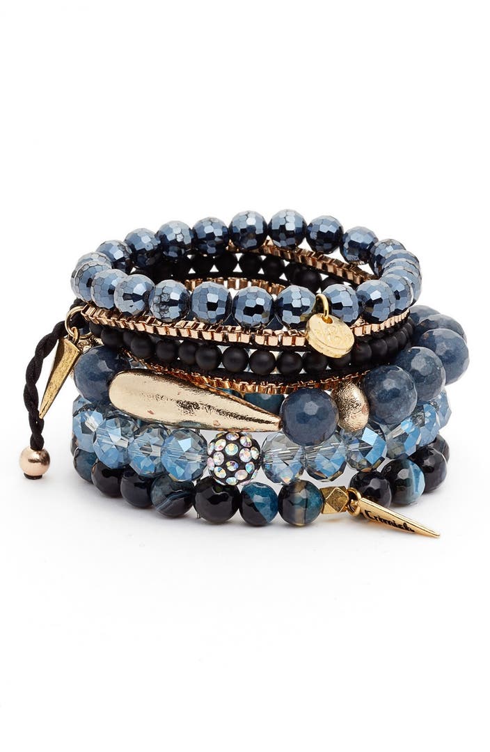 Erimish Set of 5 Beaded Crystal Bracelets | Nordstrom