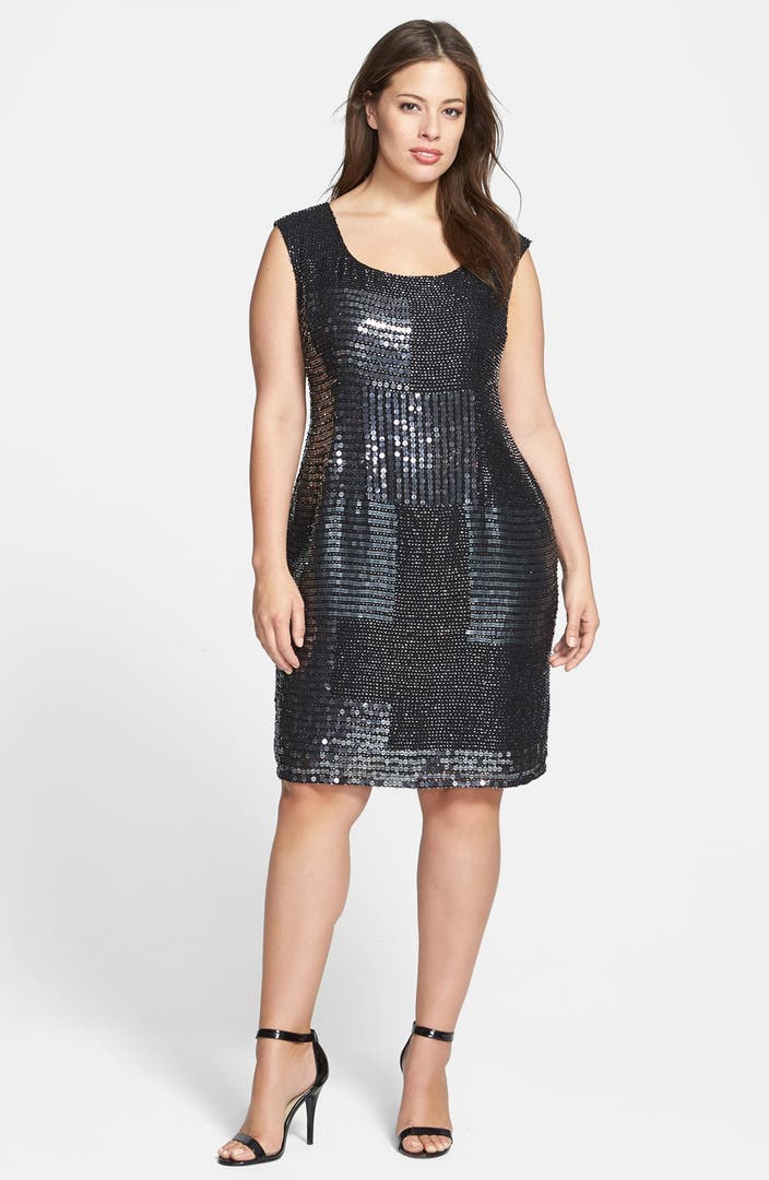 Adrianna Papell Beaded Shift Dress (Plus Size) | Nordstrom